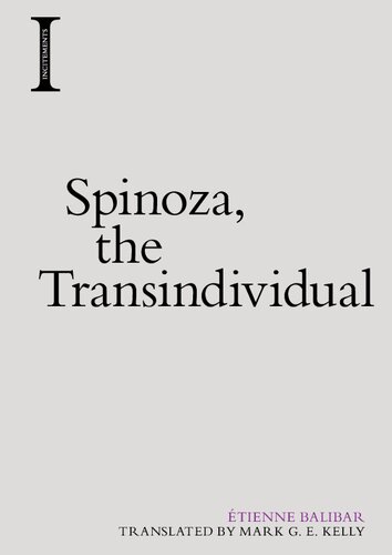 Spinoza The Transindividual Etienne Balibar