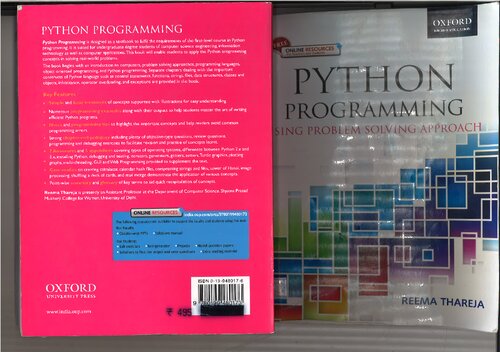 Python Programming Using Problem Solving Approach 1st Thareja