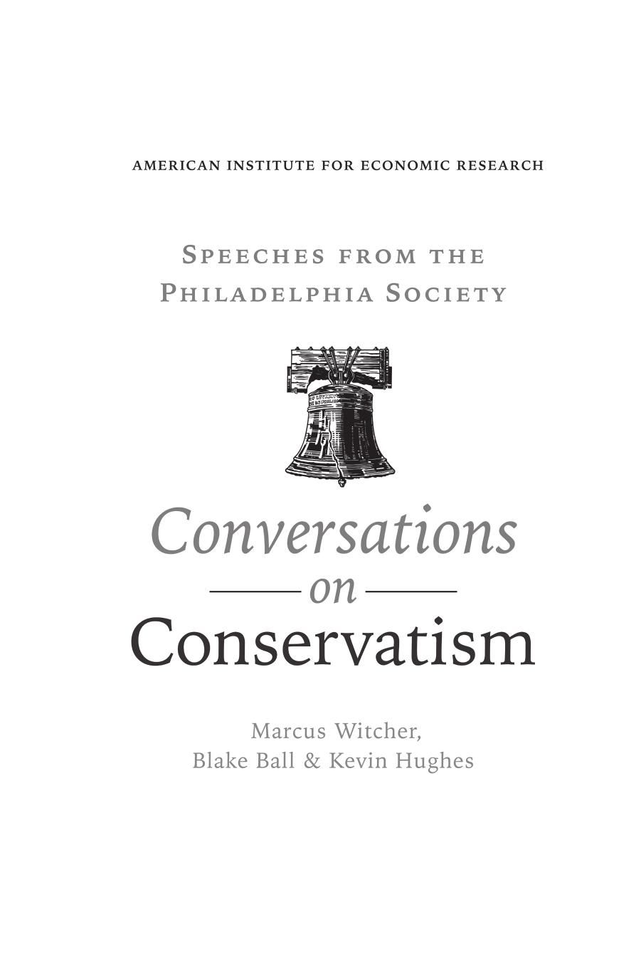 Conversations On Conservatism 11th Edition Witcher Marcus