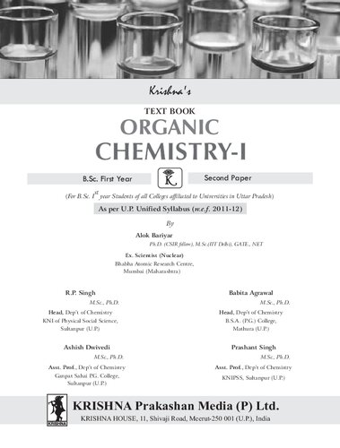 Organic Chemistryi Alok Bariyar Rp Singh Babita Agrawal Babita Agrawal