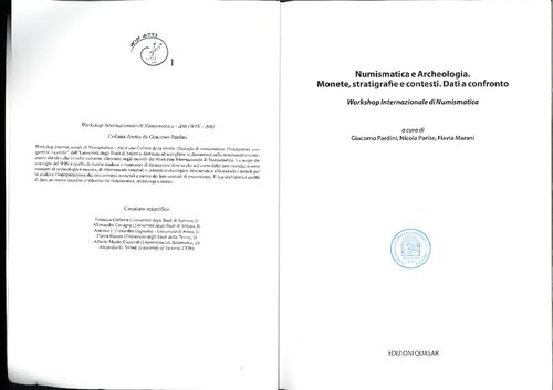 Numismatica E Archeologia Monete Stratigrafie E Contesti Dati A Confronto Workshop Internazionale Di Numismatica Giacomo Pardini Nicola Parise Flavia Marani