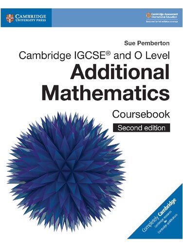 Cambridge Igcse And O Level Additional Mathematics Coursebook Sue Pemberton