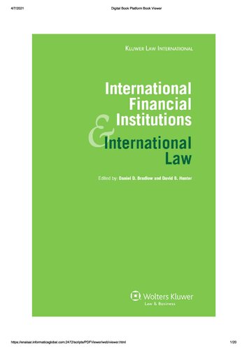 International Financial Institutions And International Law David Hunter Daniel D Bradlow
