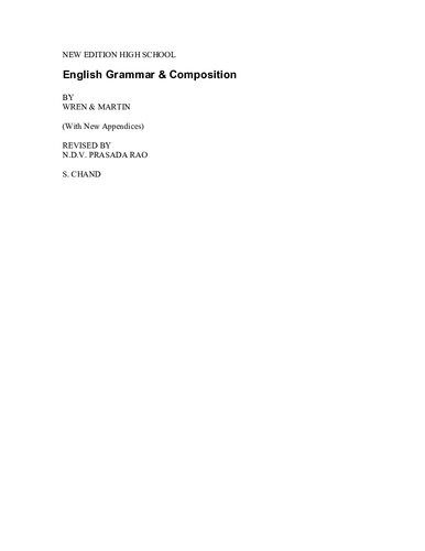High School English Gram Comp Deluxe P C Wren H Martin