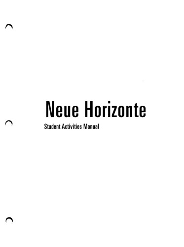 Neue Horizonte Student Activities Manual David B Dollenmayer