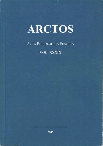 Arctos Acta Philologica Fennica Heikki Solin