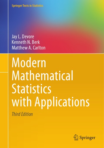 Modern Mathematical Statistics With Applications 3rd Edition Jay L Devore