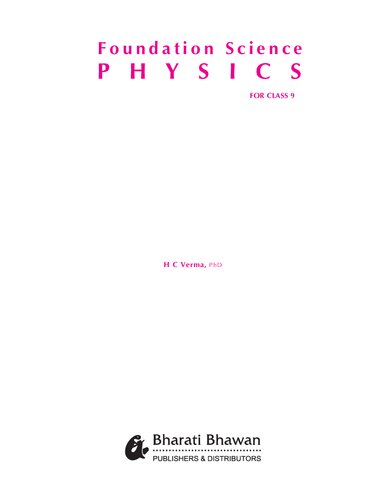 Foundation Science Physics For Class 9 H C Verma