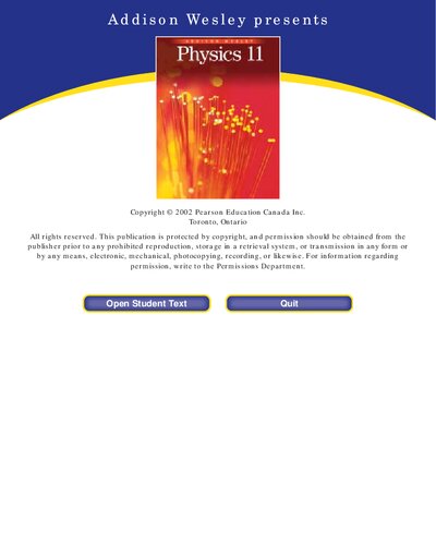 Addison Wesley Physics 11 11th Edition Elgin Wolfe Eric Brown