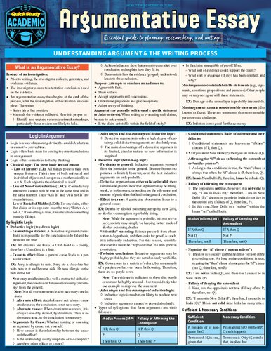 Quickstudy Reference Guides Argumentative Essay 2nd Edition Kathryn Jacobs