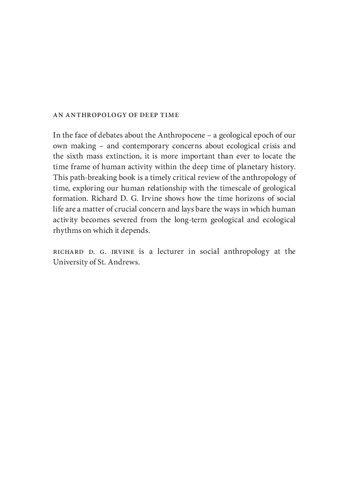 An Anthropology Of Deep Time Geological Temporality And Social Life Richard D G Irvine