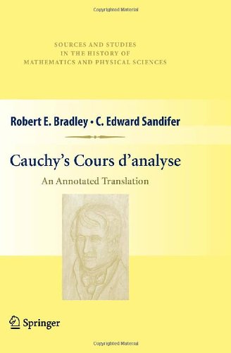 Cauchys Cours Danalyse An Annotated Translation 1st Edition Robert E Bradley