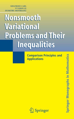 Nonsmooth Variational Problems And Their Inequalities Comparison Principles And Applications Carl S