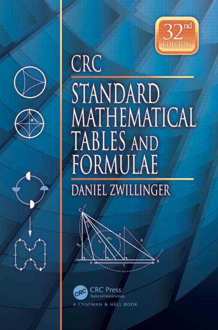 Crc Standard Mathematical Tables And Formulae 32th Edition Daniel Zwillinger Editorinchief