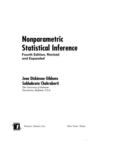 Nonparametric Statistical Inference Gibbons J