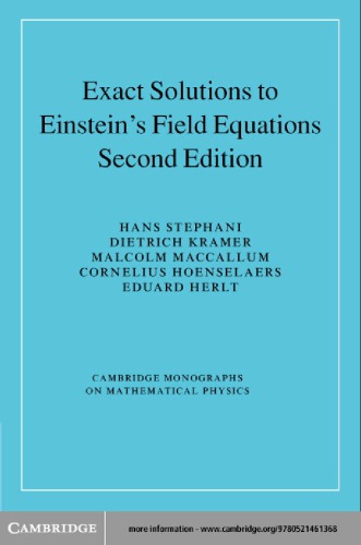 Exact Solutions Of Einsteins Field Equations 2ed Stephani H