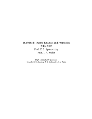 Thermodynamics And Propulsion Web Draft Spakovsky Waitz