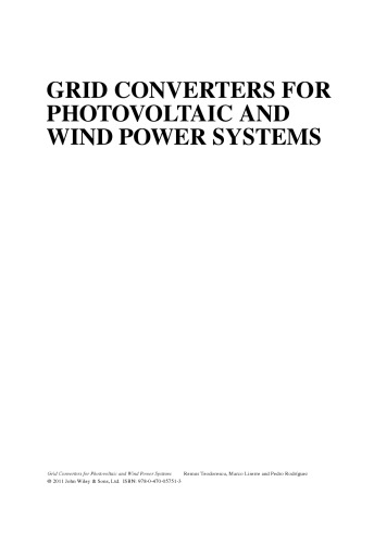 Grid Converters For Photovoltaic And Wind Power Systems Remus Teodorescu