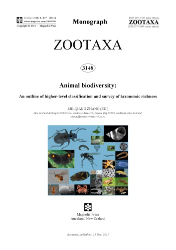 Animal Biodiversity An Outline Of Higherlevel Classification And Survey Of Taxonomic Richness Zhiqiang Zhang Ed