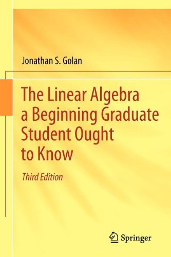 The Linear Algebra A Beginning Graduate Student Ought To Know 3rd Edition Jonathan S Golan Auth