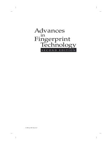 Advances In Fingerprint Technology Second Edition Forensic And Police Science 2nd Edition Henry C Lee