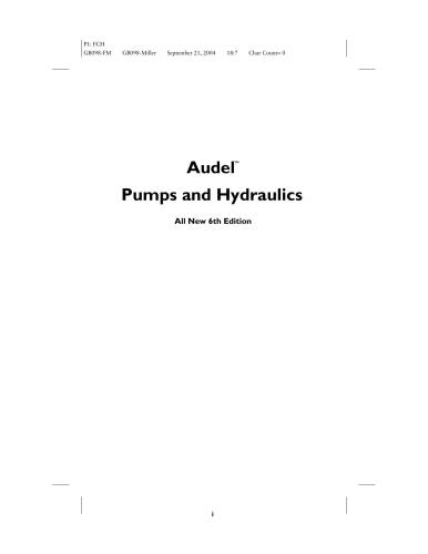 Audel Pumps All New 6th Edition Rex Miller Mark Richard Miller