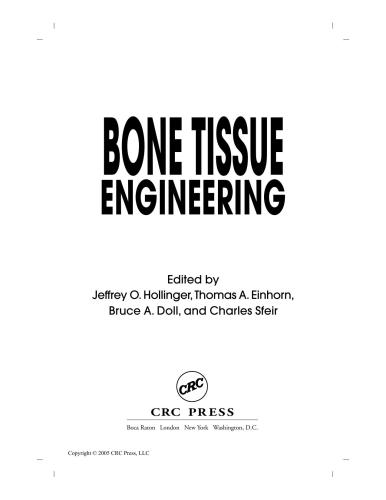 Bone Tissue Engineering 1st Edition Jeffrey O Hollinger Thomas A Einhorn