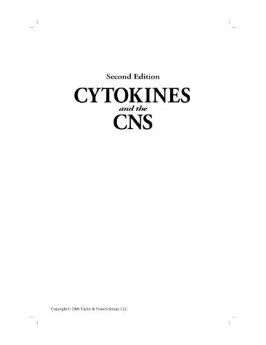 Cytokines And The Cns 2nd Edition Richard M Ransohoff Etty N Benveniste