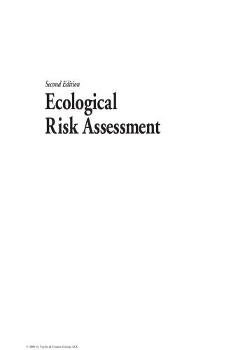 Ecological Risk Assessment Second Edition 2nd Edition Glenn W Suter Ii