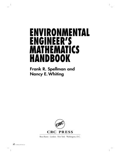 Environmental Engineers Mathematics Handbook 1st Edition Frank R Spellman