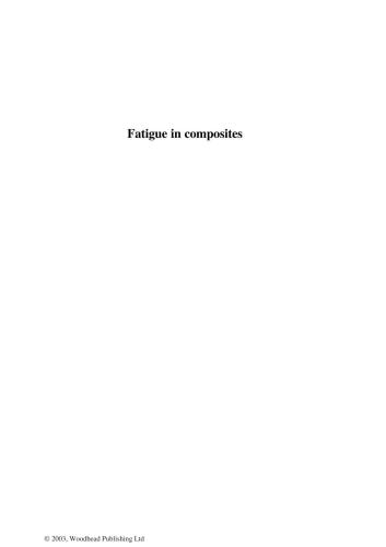 Fatigue In Composite 1st Edition Bryan Harris