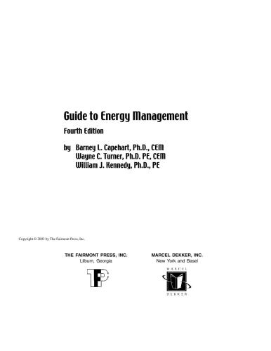 Guide To Energy Management 2nd B L Capehart Wayne C Turner
