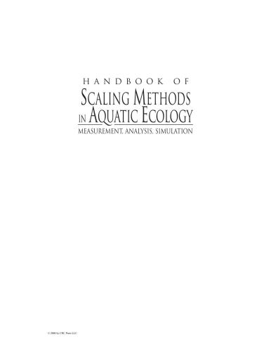 Handbook Of Scaling Methods In Aquatic Ecology Measurement Analysis Simulation 1st Edition Laurent Seuront