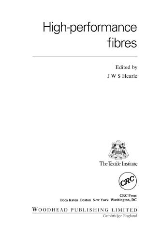 Highperformance Fibres 1st Edition John W S Hearle