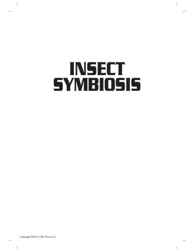 Insect Symbiosis Contemporary Topics In Entomology 1st Edition Kostas Bourtzis