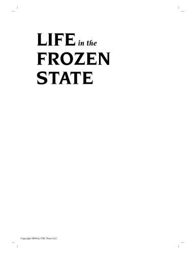 Life In The Frozen State 1st Edition Barry Fuller Nick Lane Erica E Benson