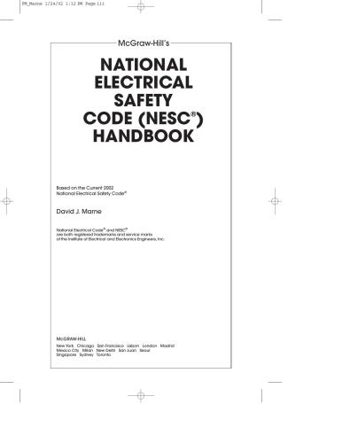 Mcgrawhills National Electrical Safety Code Handbook 1st Edition David J Marne