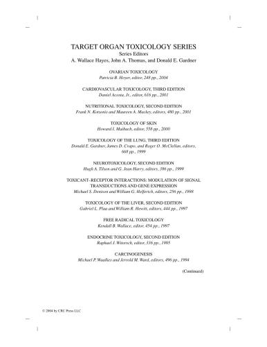 Ovarian Toxicology Target Organ Toxicology Series 1st Edition Patricia B Hoyer