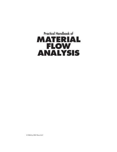 Practical Handbook Of Material Flow Analysis Advanced Methods In Resource And Waste Management Series 1st Edition Helmut Rechberger