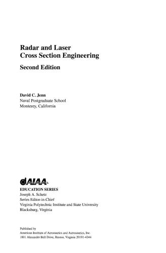 Radar And Laser Cross Section Engineering Second Edition Aiaa Education 2nd Edition D Jenn
