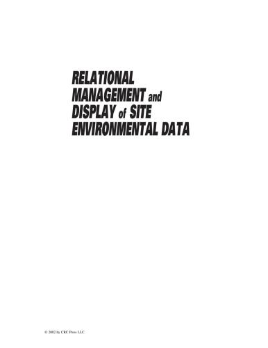 Relational Management And Display Of Site Environmental Data 1st Edition David Rich