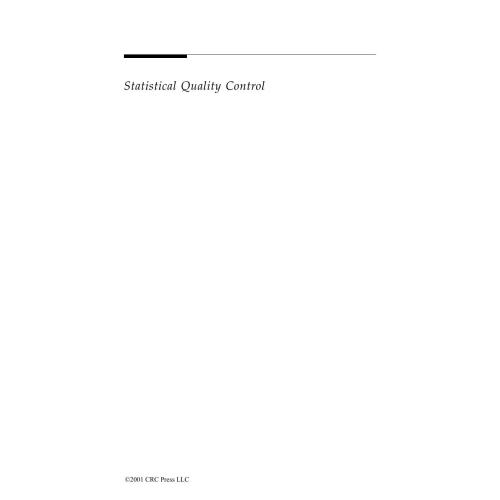 Statistical Quality Control 1st Edition M Jeya Chandra