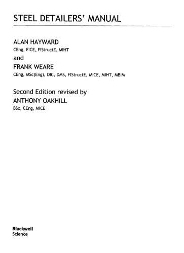 Steel Detailers Manual 2nd Edition Alan Hayward Frank Weare
