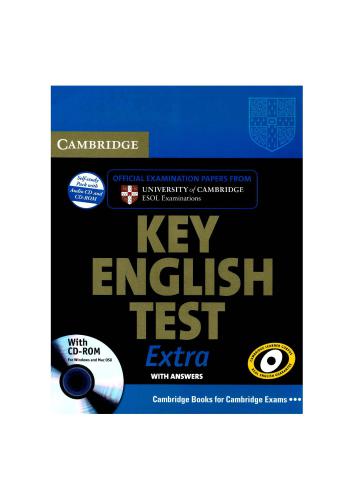 Cambridge Key English Test Extra With Answers Papcomcd Cambridge Esol