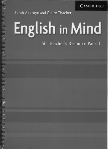 English In Mind Teachers Resource Pack 1 Tch Sarah Ackroyd