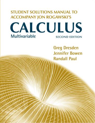 Students Solutions Manual For Multivariable Calculus Early And Late Transcendentals 2nd Edition Jon Rogawski
