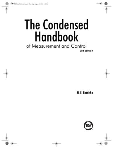 The Condensed Handbook Of Measurement And Control 3rd Edition Revised N E Battikha