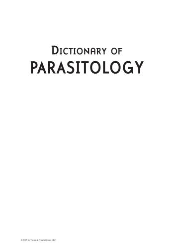 Dictionary Of Parasitology Gosling Peter J