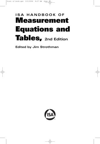 Isa Handbook Of Measurement Equations And Tables 2nd Edition Revised Jim Strothman