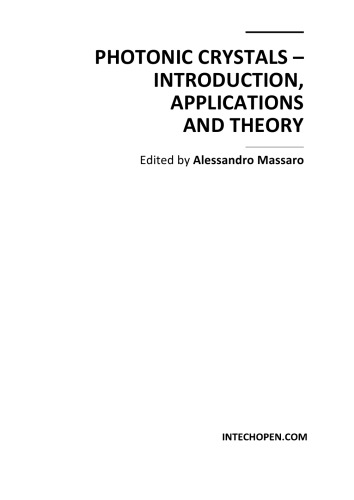 Photonic Crystals Introduction Applications And Theory Massaro Alessandro Ed